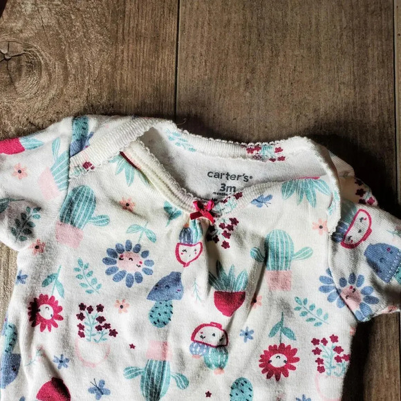 Carter's Baby Girl 3 Month Floral and Cactus Top Bundle - Picture 10 of 11